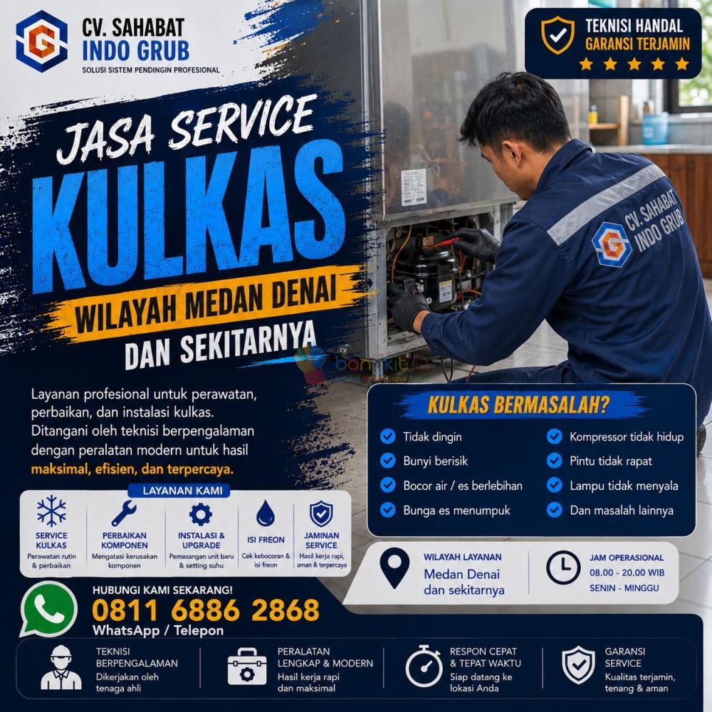 Jasa Service Kulkas Medan Denai dan Sekitarnya | Service Kulkas Panggilan Profesional