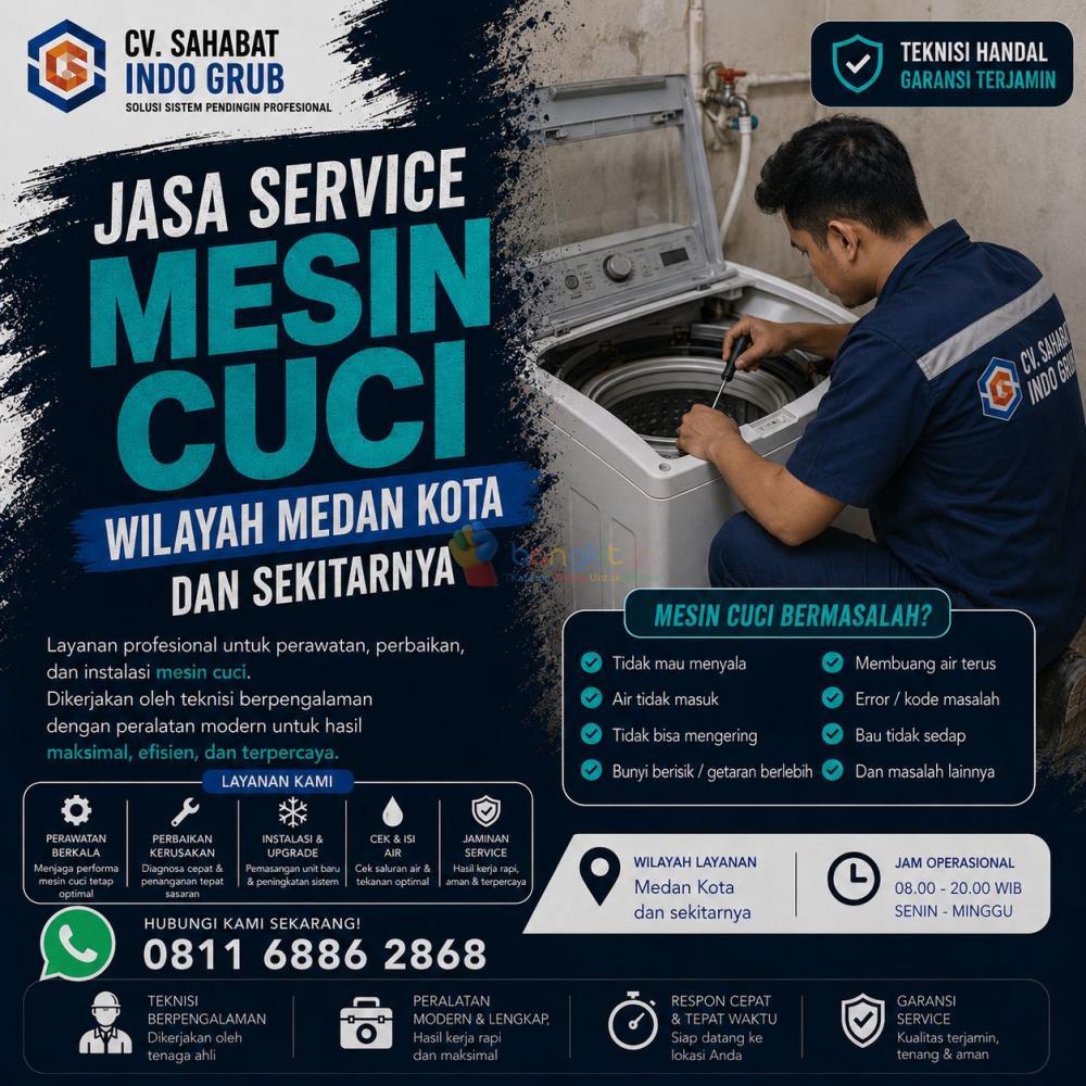 Jasa Service Mesin Cuci Medan Kota Terbaik | Layanan Panggilan Rumah, Kos & Usaha