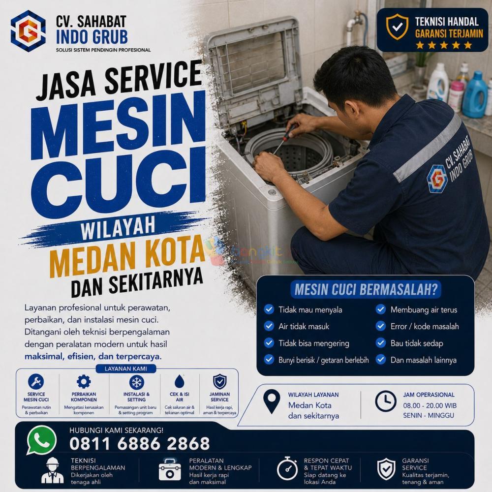 Service Mesin Cuci Medan Kota dan Sekitarnya | Cuci, Perbaikan, Ganti Sparepart & Maintenance
