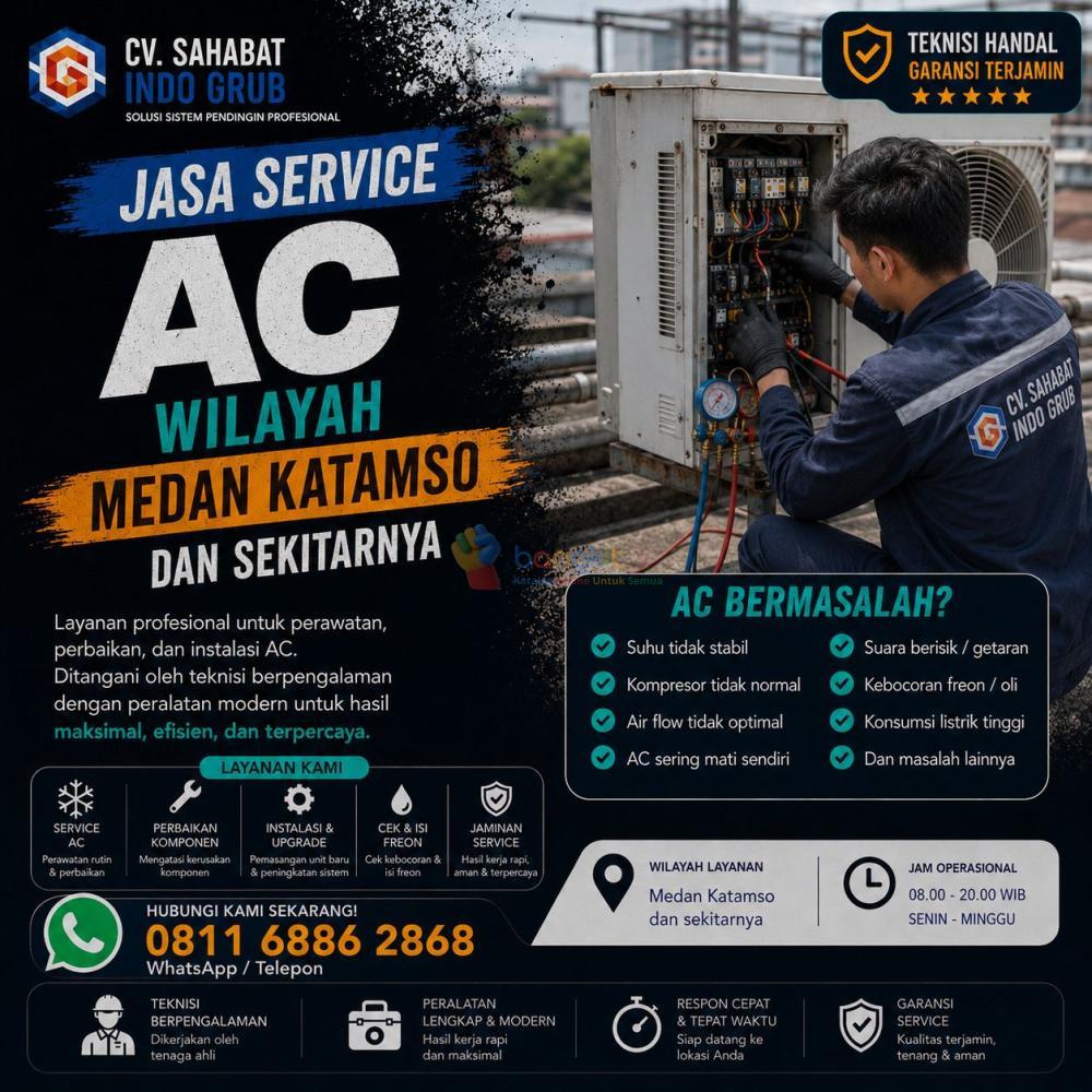 Jasa Service AC Medan Katamso Terbaik | Layanan Panggilan Rumah, Kantor & Ruko