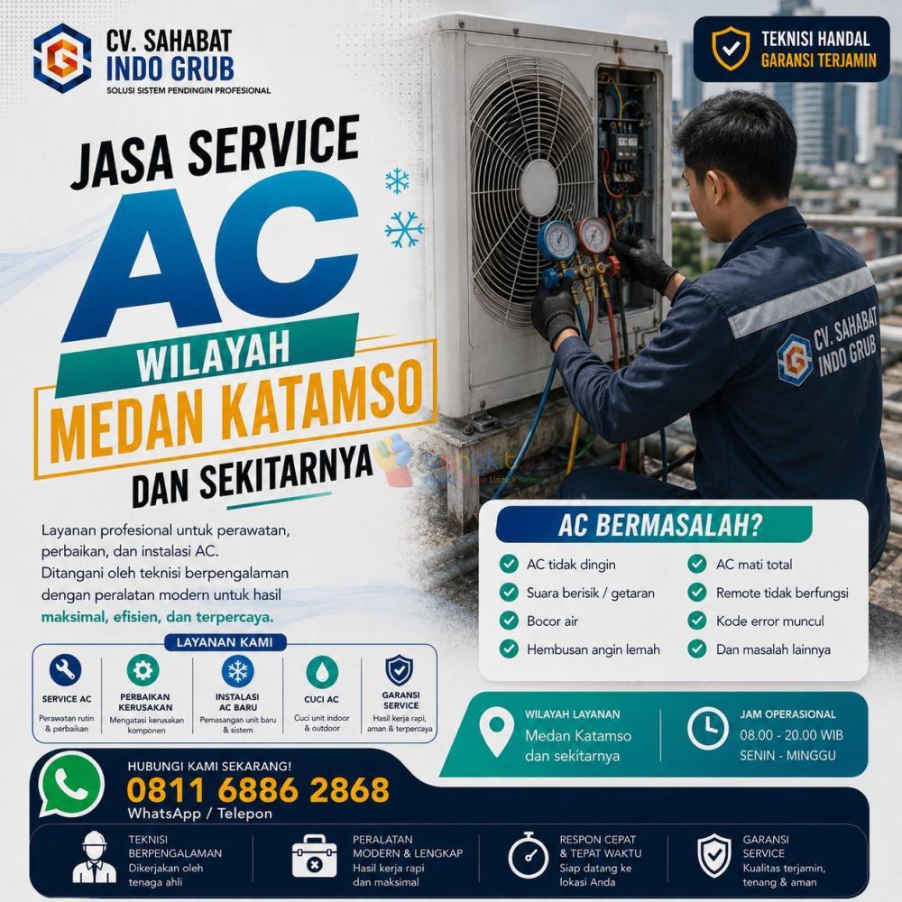 Jasa Perbaikan AC Medan Katamso | Solusi AC Tidak Dingin, Bocor & Berisik