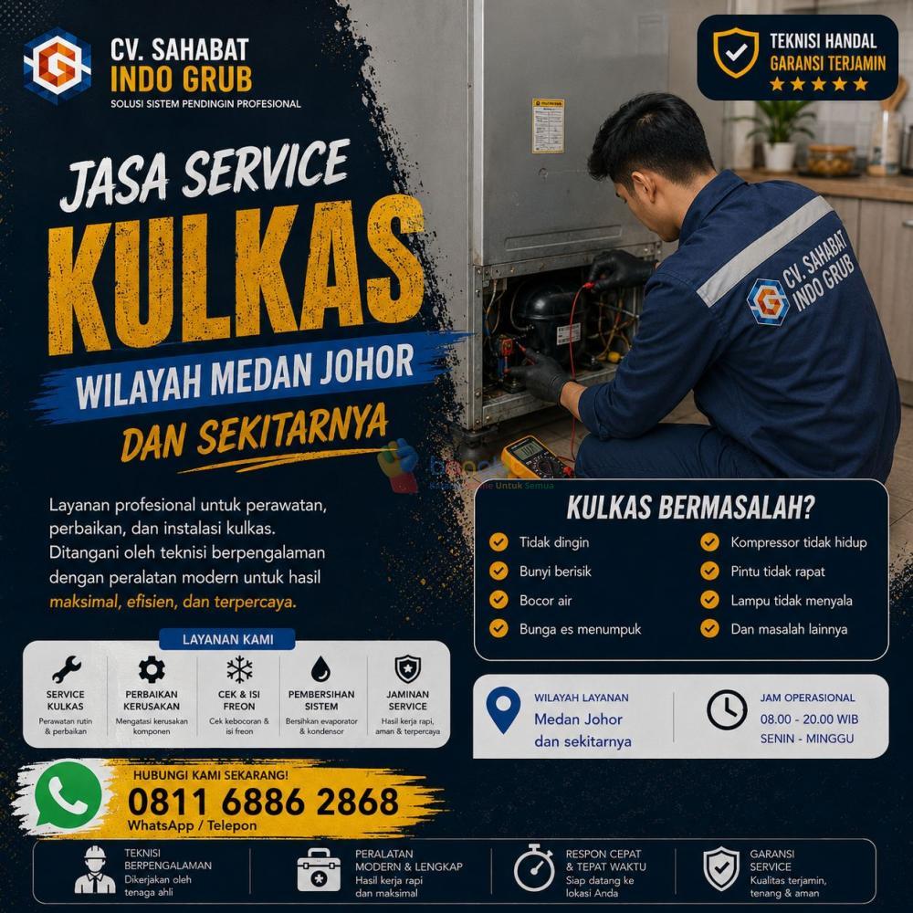 Service Kulkas Medan Johor | Perbaikan Kulkas 1 Pintu, 2 Pintu & Showcase