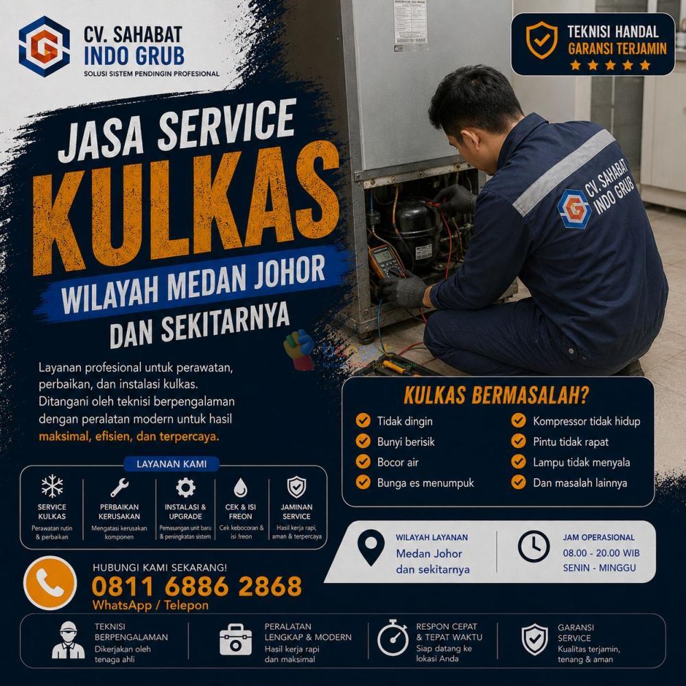 Jasa Perbaikan Kulkas Medan Johor dan Sekitarnya | Layanan Cepat ke Rumah