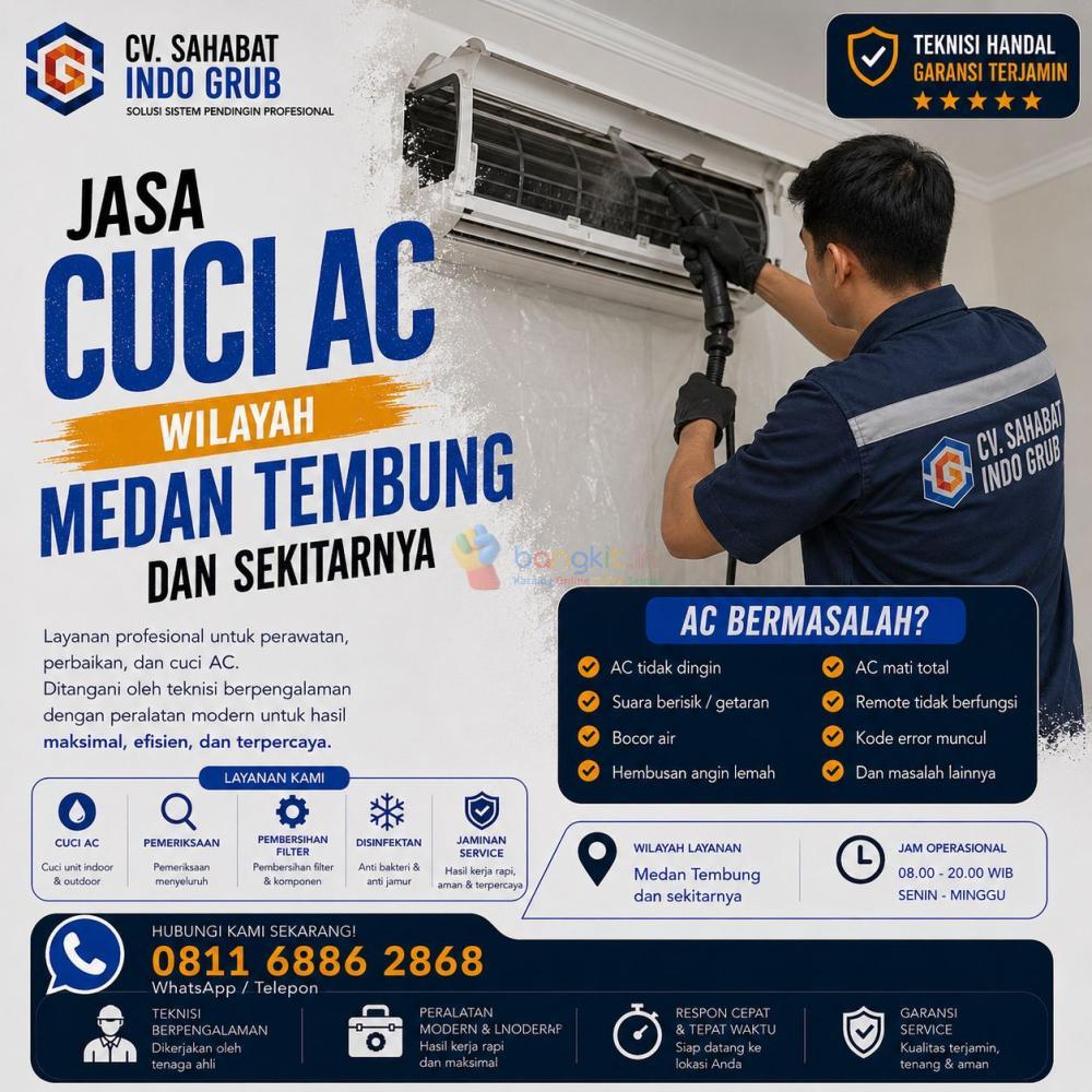 Cuci AC Medan Tembung Terpercaya | Teknisi Berpengalaman, Cepat & Rapi