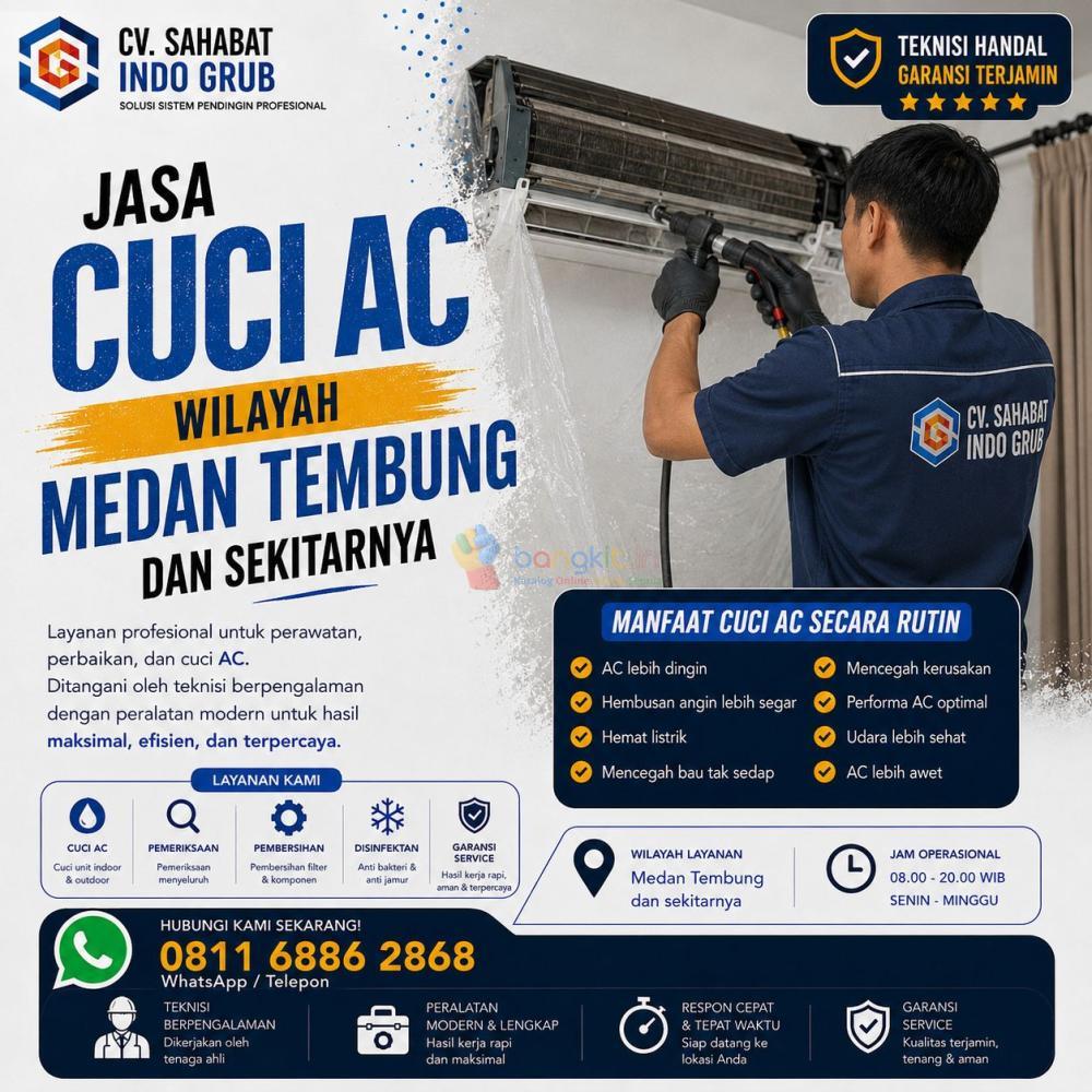 Jasa Cuci AC Medan Tembung Profesional | AC Bersih, Dingin Maksimal & Bergaransi