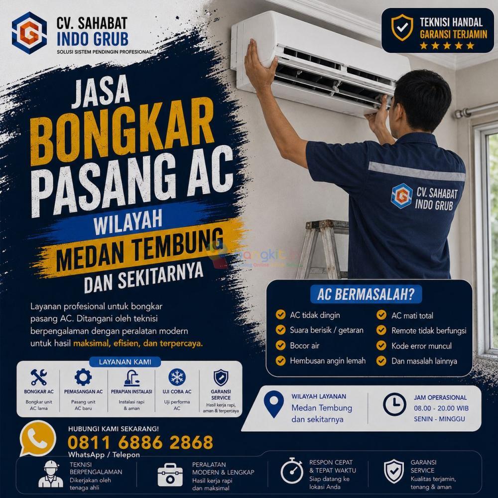 Jasa Bongkar Pasang AC Medan Tembung dan Sekitarnya | Instalasi AC Baru & Relokasi AC