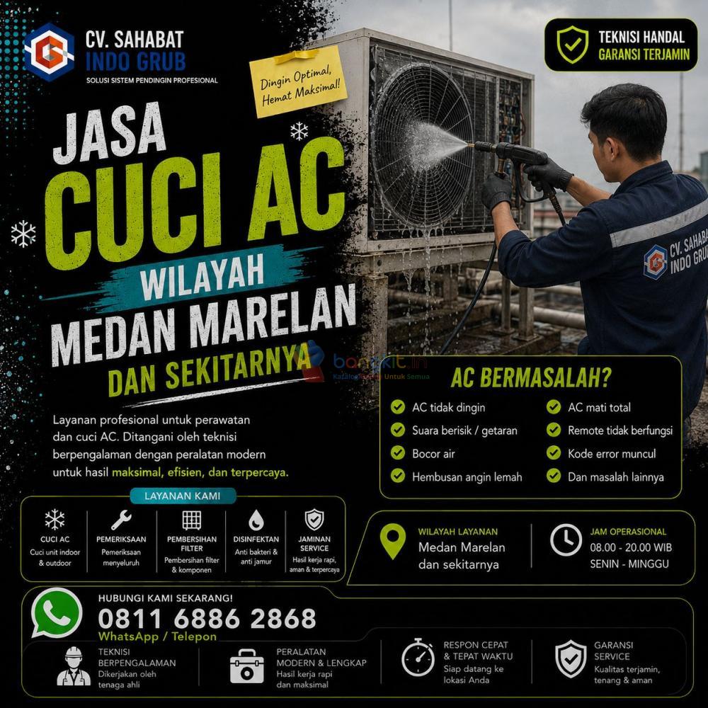 Layanan Cuci AC Medan Marelan | Perawatan AC Rumah, Kantor & Ruko