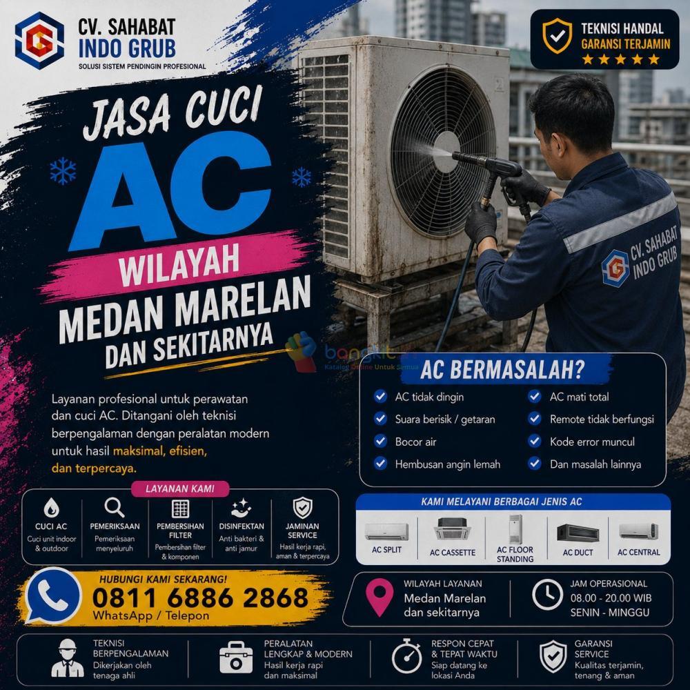 Cuci AC Medan Marelan Terpercaya | Teknisi Berpengalaman & Layanan Cepat
