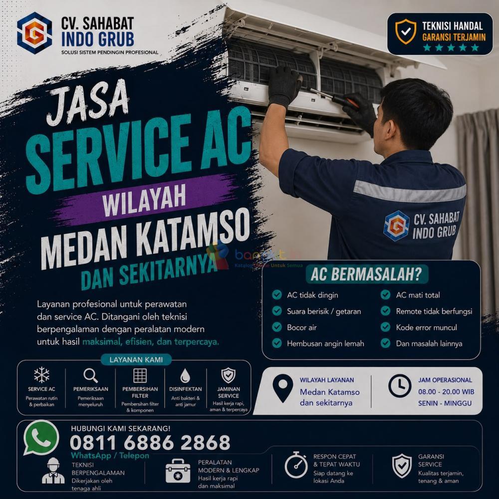 Jasa Perbaikan AC Medan Katamso dan Sekitarnya | Solusi AC Tidak Dingin & Bocor