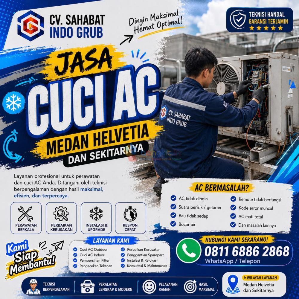 Jasa Cuci AC Medan Helvetia | Layanan Panggilan Cepat untuk Rumah & Kantor