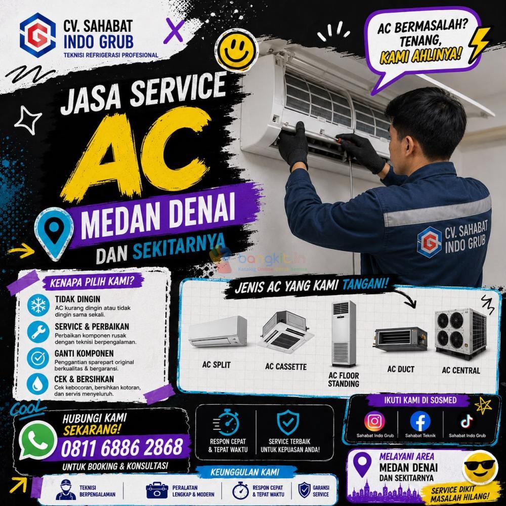 Jasa Service AC Medan Denai | Teknisi Berpengalaman, Respon Cepat & Bergaransi