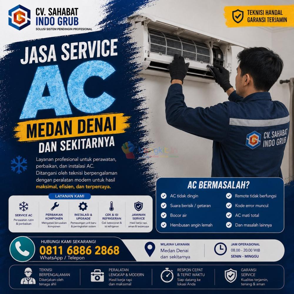 Jasa Perbaikan AC Medan Denai dan Sekitarnya | Panggilan ke Rumah & Kantor