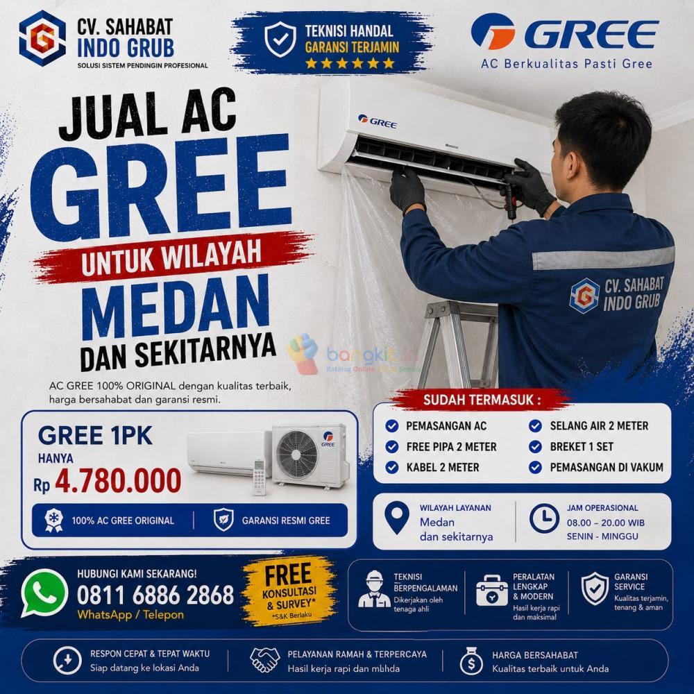 Jual AC Gree 1 PK Medan dan Sekitarnya | Harga Murah & Bergaransi Resmi