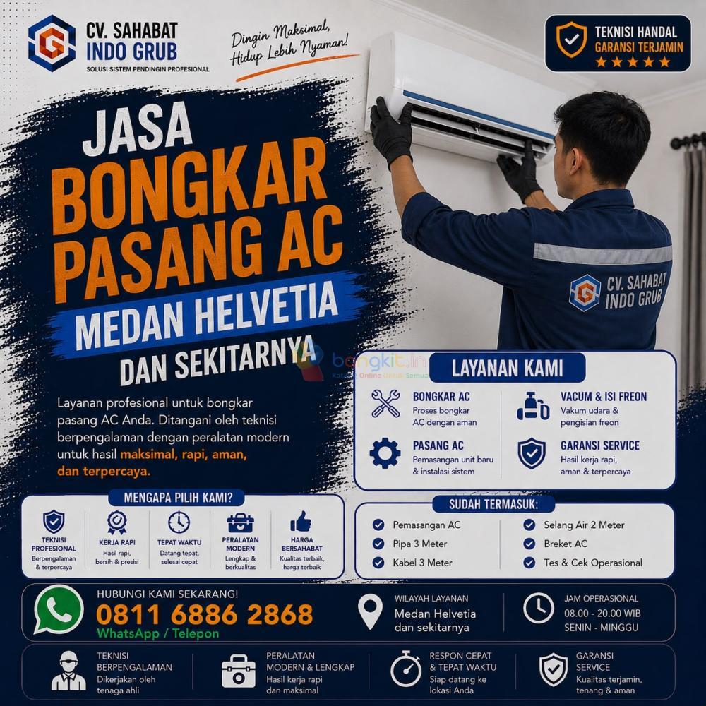 Jasa Pasang AC Medan Helvetia dan Sekitarnya | Siap Rumah, Kantor & Ruko