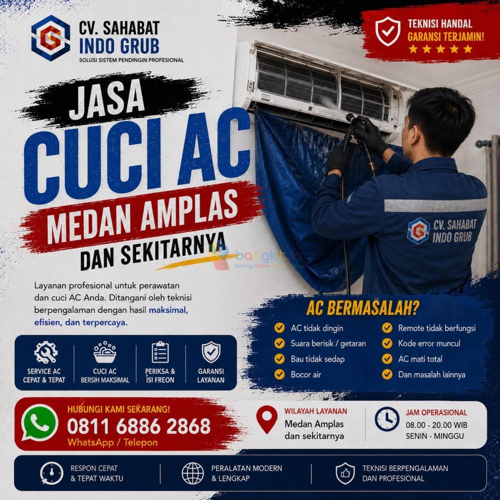 Cuci AC Medan Amplas dan Sekitarnya | Perawatan Berkala agar AC Tetap Optimal