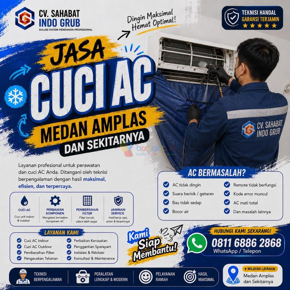 Jasa Cuci AC Medan Amplas dan Sekitarnya | Bersih Maksimal & Harga Terjangkau