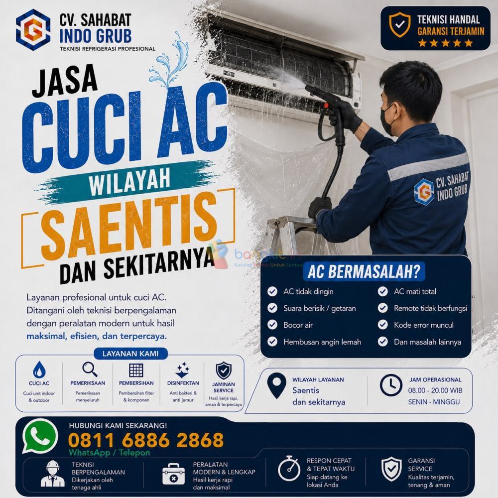 Teknisi Cuci AC Saentis | Berpengalaman, Rapi & Profesional