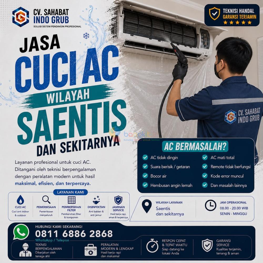 Cuci AC Saentis Terpercaya | Teknisi Profesional & Harga Terjangkau