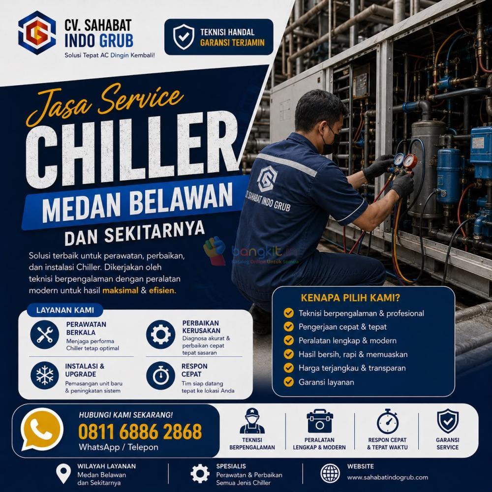 Service Chiller Medan Belawan | Perawatan Berkala, Isi Freon & Troubleshooting