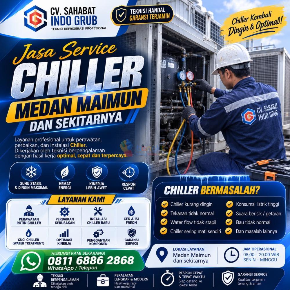 Service Chiller Medan Maimun dan Sekitarnya | Siap Melayani Rumah, Kantor & Industri