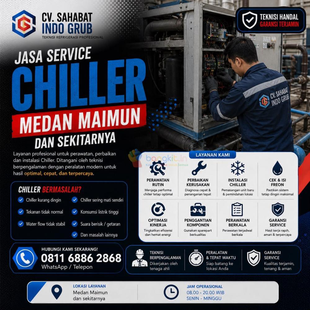 Service Chiller Medan Maimun dan Sekitarnya | Maintenance, Overhaul & Instalasi