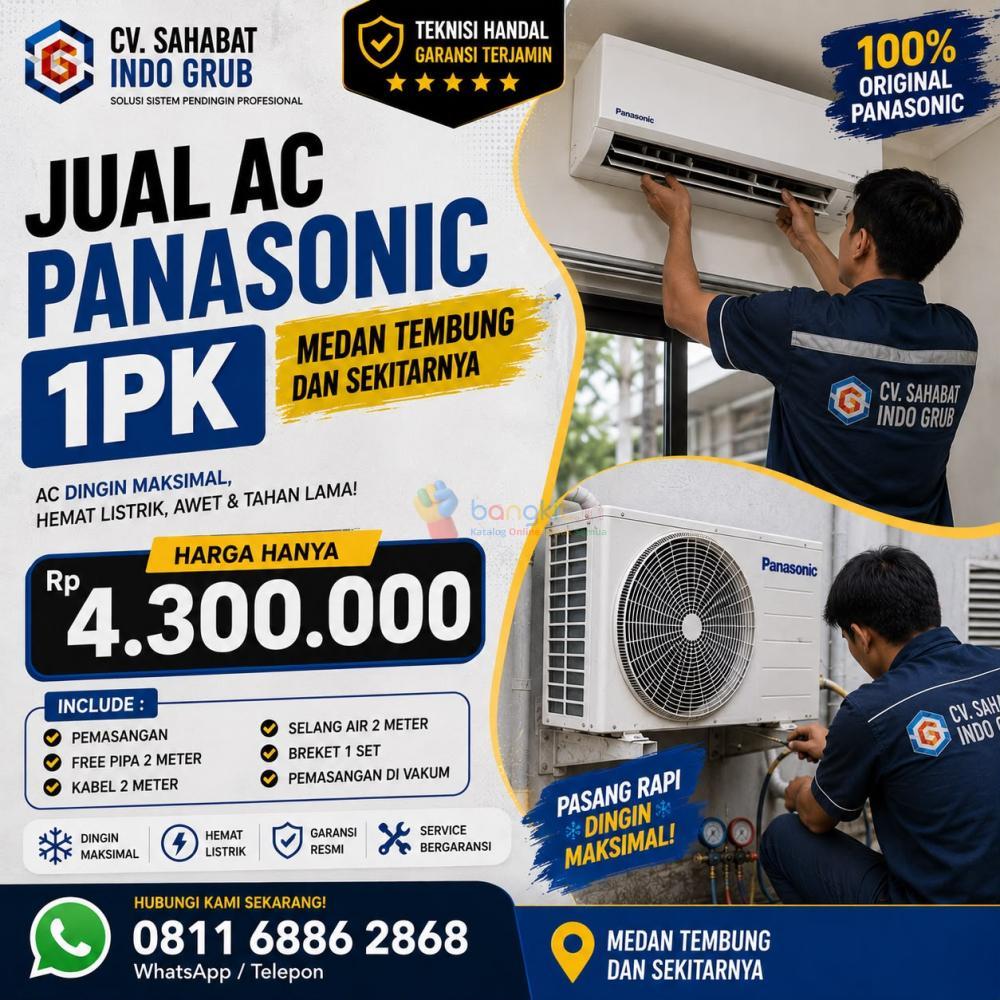 Distributor AC Panasonic 1 PK Medan Tembung | Unit Baru, Resmi & Berkualitas