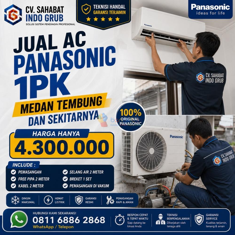 Toko Jual AC Panasonic 1 PK Medan Tembung | Original, Hemat Listrik & Siap Pasang
