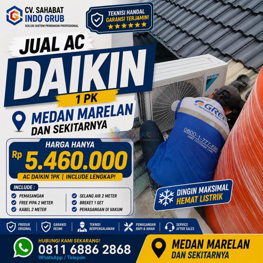 Distributor AC Daikin 1 PK Medan Marelan | Unit Baru, Resmi & Berkualitas