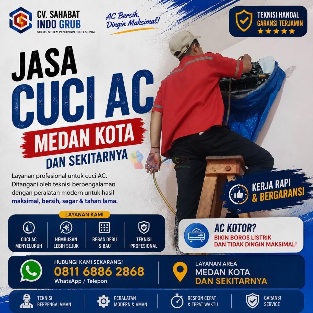 Cuci AC Medan Kota | Solusi AC Kotor, Bau & Kurang Dingin