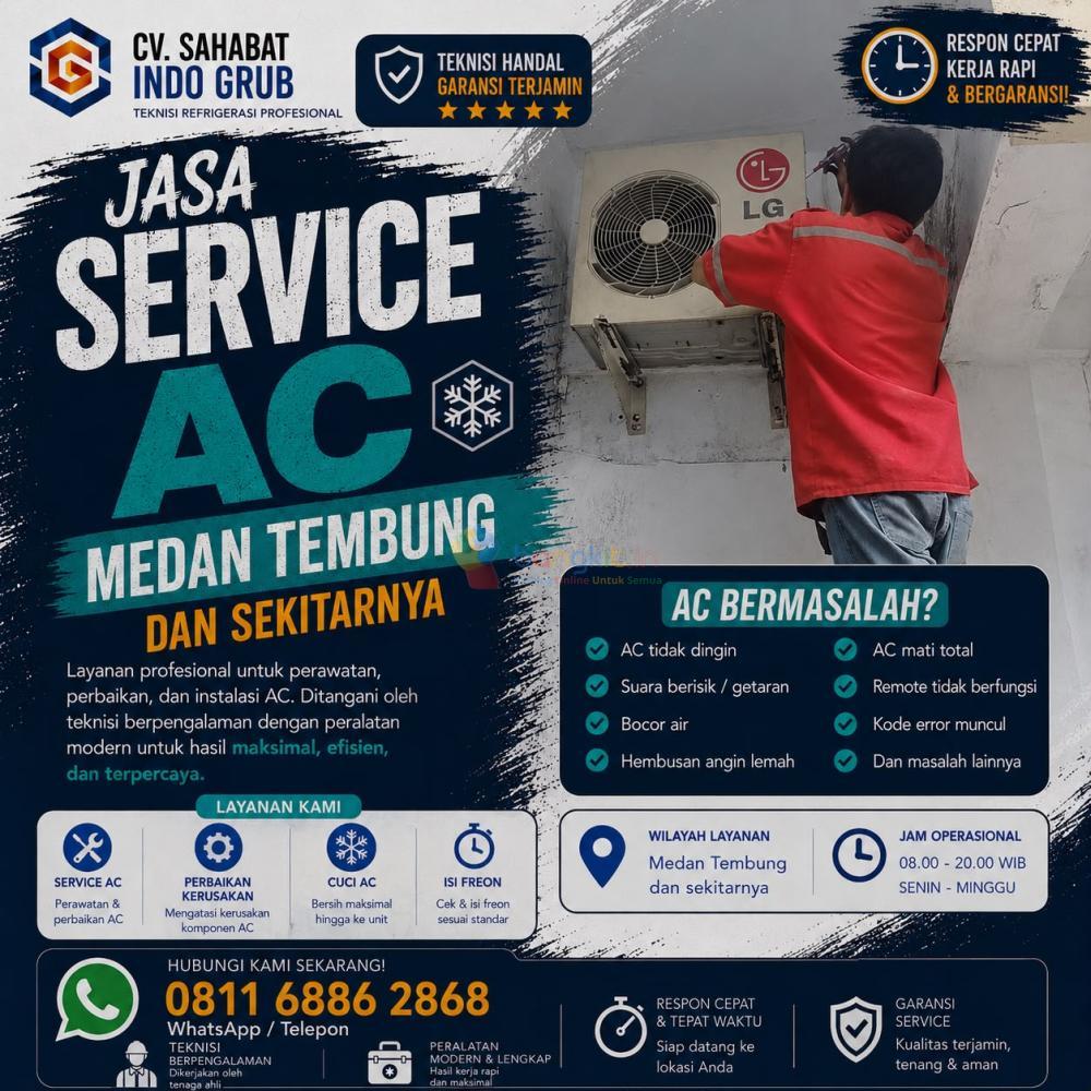 Jasa Service AC Medan Tembung Terbaik | Teknisi Berpengalaman & Harga Kompetitif