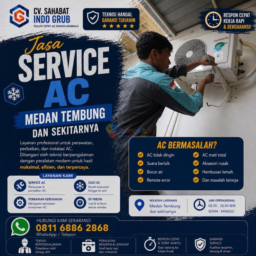 Jasa Service AC Medan Tembung dan Sekitarnya | Teknisi Profesional & Bergaransi