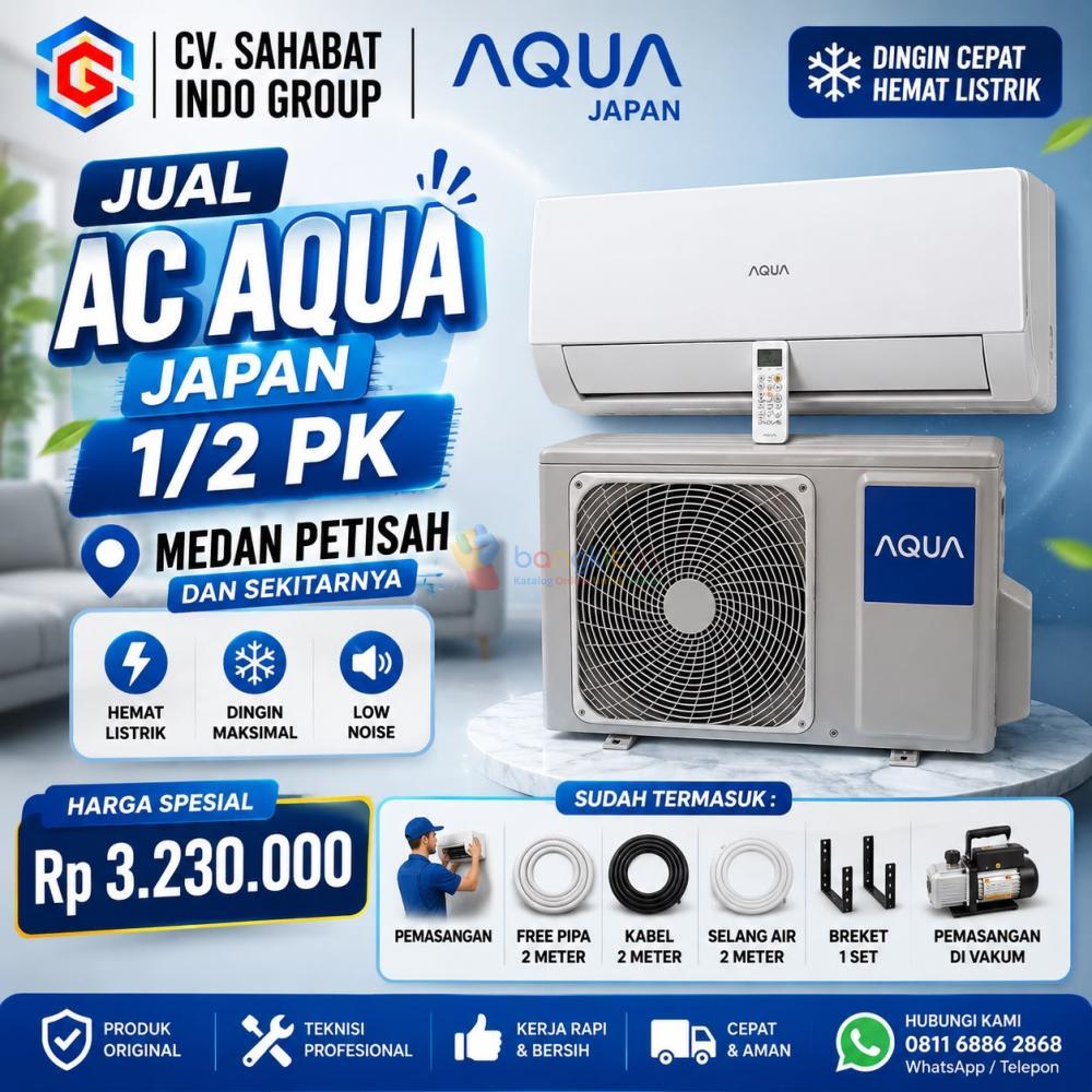 Jual AC Aqua Japan 1/2 PK Medan Petisah dan Sekitarnya | Harga Terbaik & Garansi Resmi