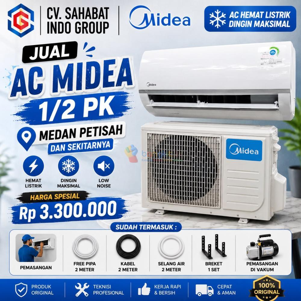 Jual AC Midea 1/2 PK Medan Petisah | Unit Original, Pemasangan Bergaransi & Layanan Terbaik