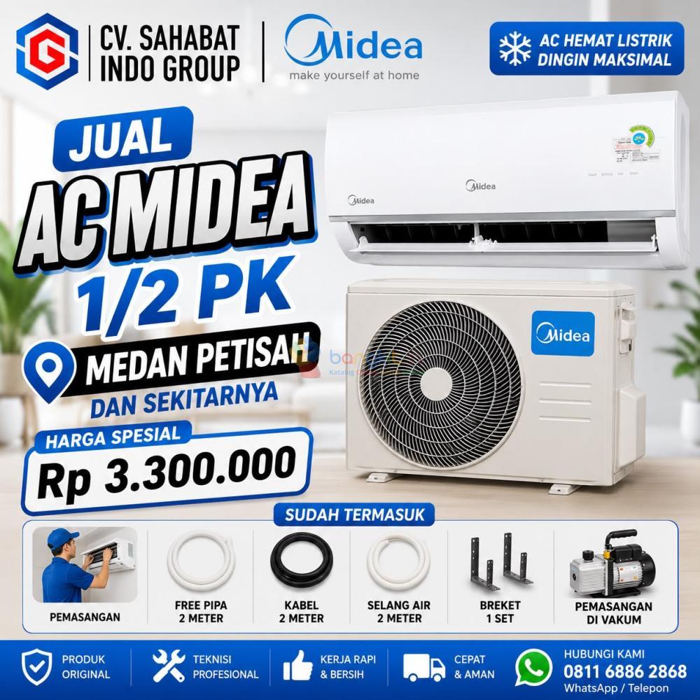 Jual AC Midea 1/2 PK Medan Petisah dan Sekitarnya | Harga Terbaik & Garansi Resmi