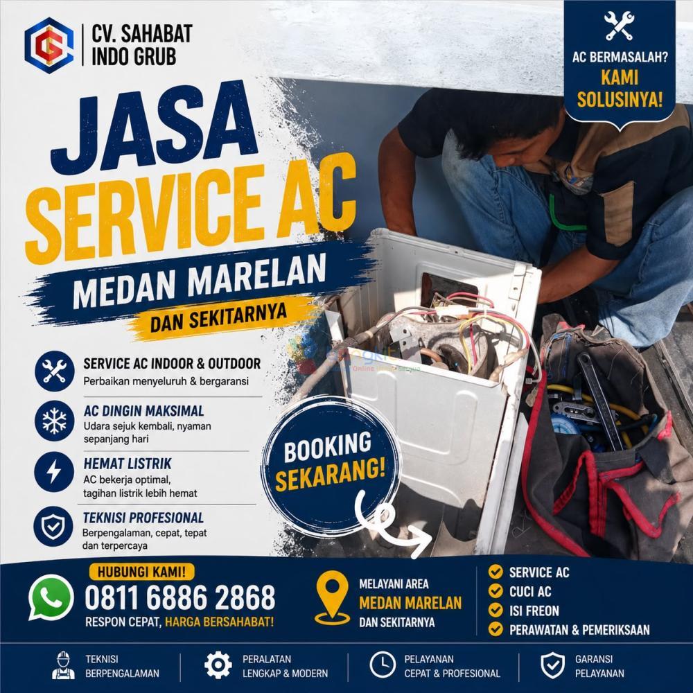 Service AC Medan Marelan dan Sekitarnya | Harga Bersahabat, Hasil Nggak Kaleng-Kaleng