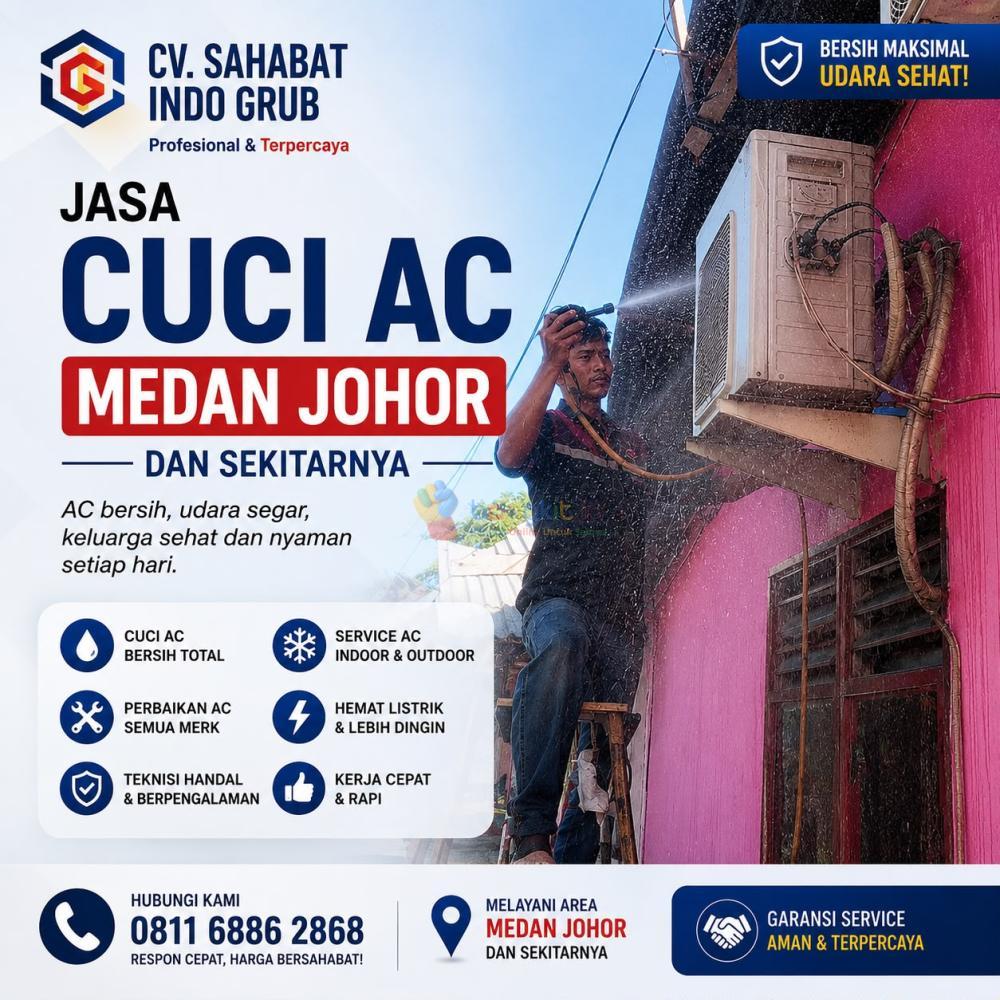 Cuci AC Medan Johor | Nggak Pakai Ribet, Teknisi Langsung OTW