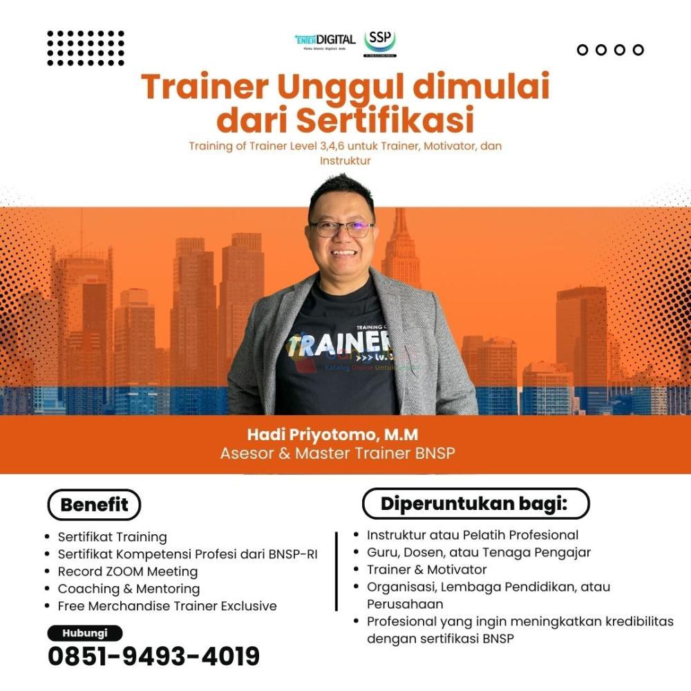 PROFESIONAL! HUB: 0851-9493-4019, Biaya Sertifikasi TOT Pandeglang