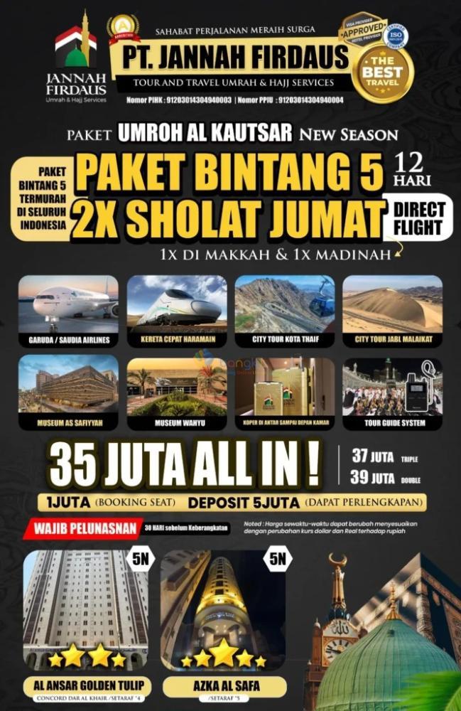 TERPILIH! WA: 0811-8134-882, Umroh Plus Al Aqsa Aceh, Jannah Firdaus