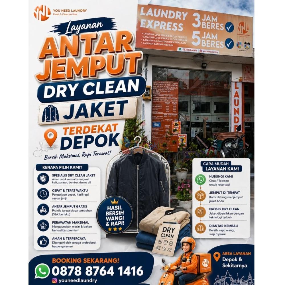 Eksklusif & Murah antar jemput Dry Clean Jaket terdekat Depok